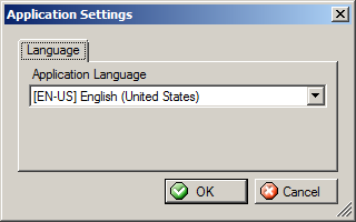 Application Settings window screen shot